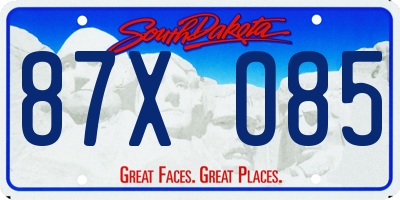 SD license plate 87XO85