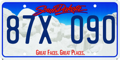 SD license plate 87XO90