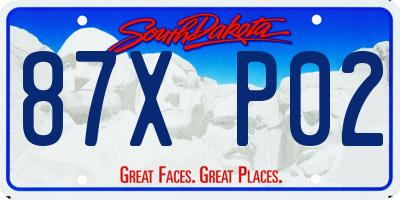 SD license plate 87XP02