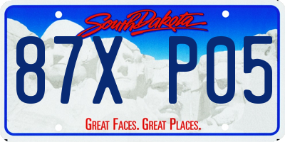 SD license plate 87XP05