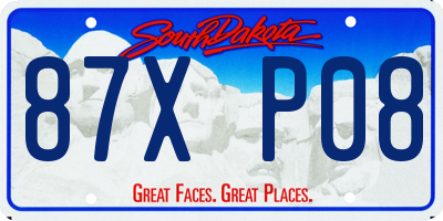 SD license plate 87XP08