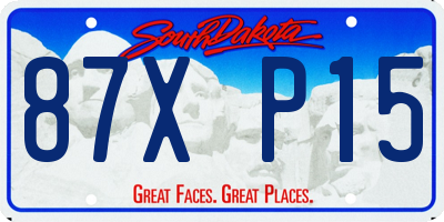 SD license plate 87XP15