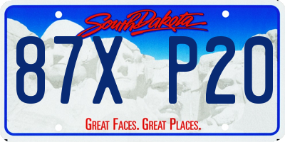 SD license plate 87XP20