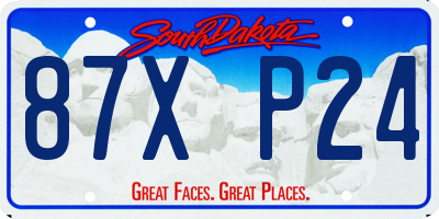 SD license plate 87XP24