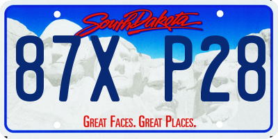 SD license plate 87XP28