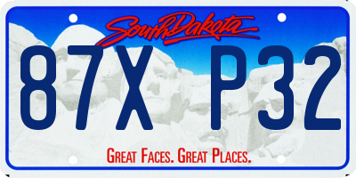 SD license plate 87XP32