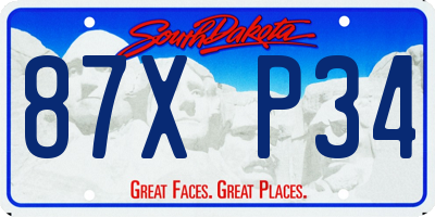SD license plate 87XP34