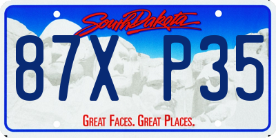 SD license plate 87XP35
