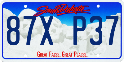 SD license plate 87XP37
