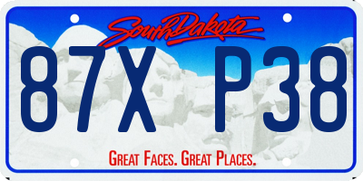 SD license plate 87XP38