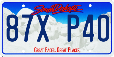 SD license plate 87XP40
