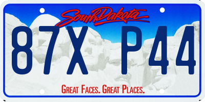 SD license plate 87XP44