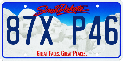 SD license plate 87XP46
