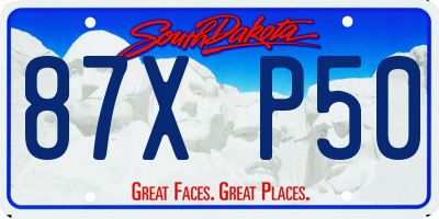 SD license plate 87XP50