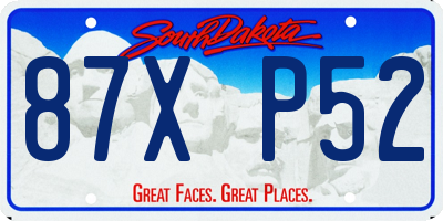 SD license plate 87XP52
