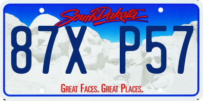 SD license plate 87XP57