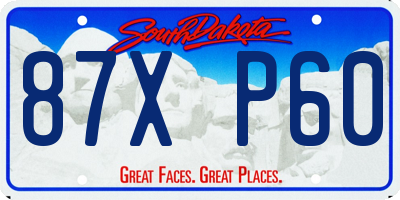 SD license plate 87XP60