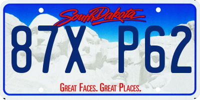 SD license plate 87XP62