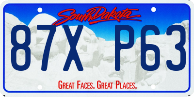 SD license plate 87XP63