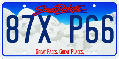 SD license plate 87XP66