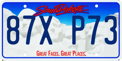 SD license plate 87XP73