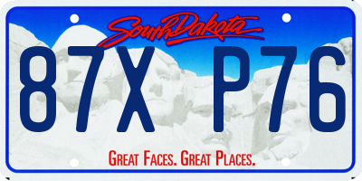 SD license plate 87XP76