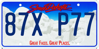 SD license plate 87XP77