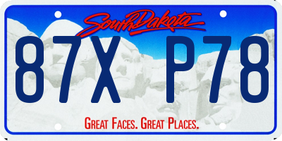 SD license plate 87XP78