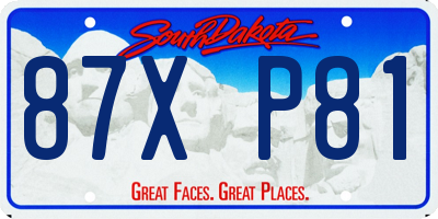SD license plate 87XP81