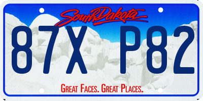 SD license plate 87XP82