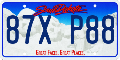 SD license plate 87XP88