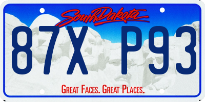 SD license plate 87XP93