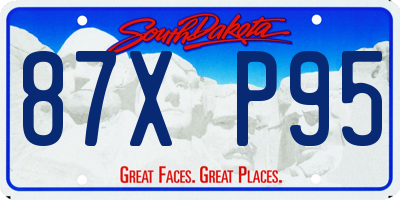 SD license plate 87XP95