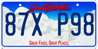 SD license plate 87XP98
