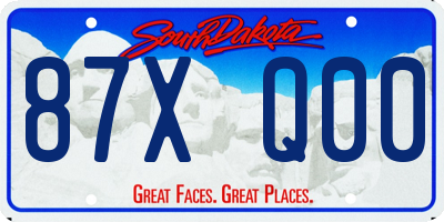 SD license plate 87XQ00