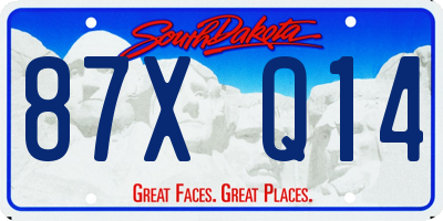 SD license plate 87XQ14