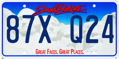 SD license plate 87XQ24