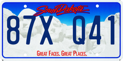 SD license plate 87XQ41