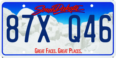 SD license plate 87XQ46
