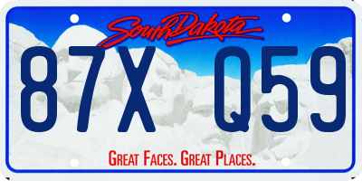 SD license plate 87XQ59