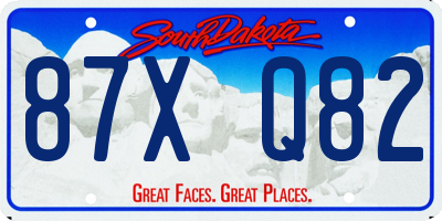 SD license plate 87XQ82