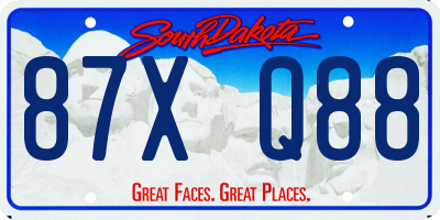 SD license plate 87XQ88