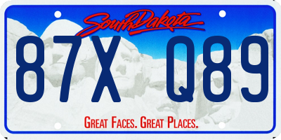 SD license plate 87XQ89