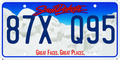 SD license plate 87XQ95