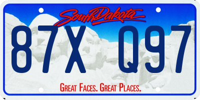 SD license plate 87XQ97