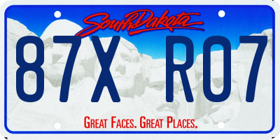 SD license plate 87XR07