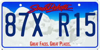 SD license plate 87XR15