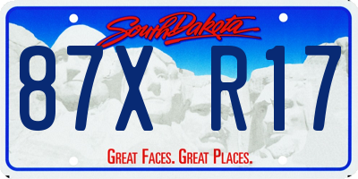 SD license plate 87XR17