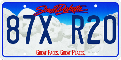 SD license plate 87XR20