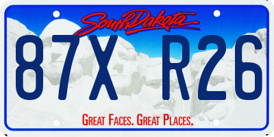 SD license plate 87XR26